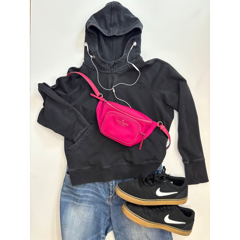 Oversized cropped half zip hoodie
